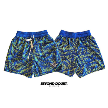 MESH SHORT - "VENTRA BLUE” Design AIRCOOL Fabric - BEYOND DOUBT CLOTHING