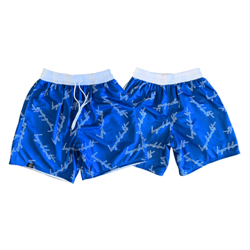 MESH SHORT - "VELO BLUE” Design AIRCOOL Fabric - BEYOND DOUBT CLOTHING