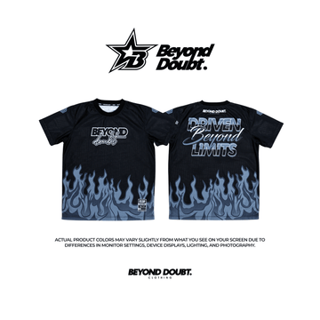 T-SHIRT - "FLAMES” Design AIRCOOL Fabric - BEYOND DOUBT CLOTHING