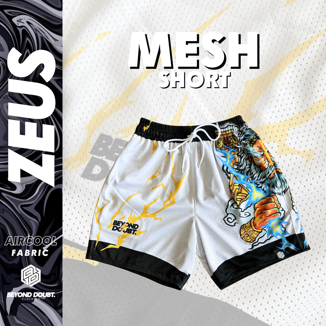 MESH SHORT - "ZEUS" Design AIRCOOL Fabric - BEYOND DOUBT CLOTHING