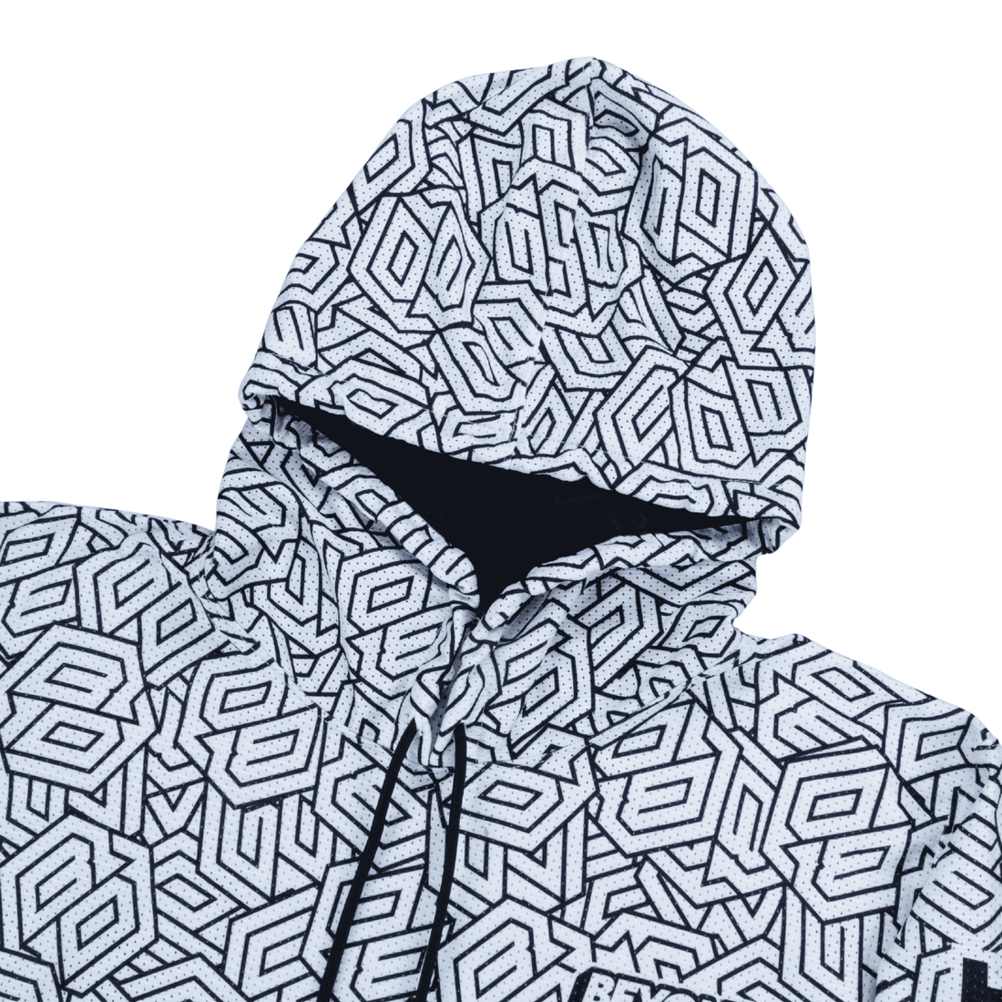 HOODIE - "HEXA WHITE”  AIRCOOL FABRIC