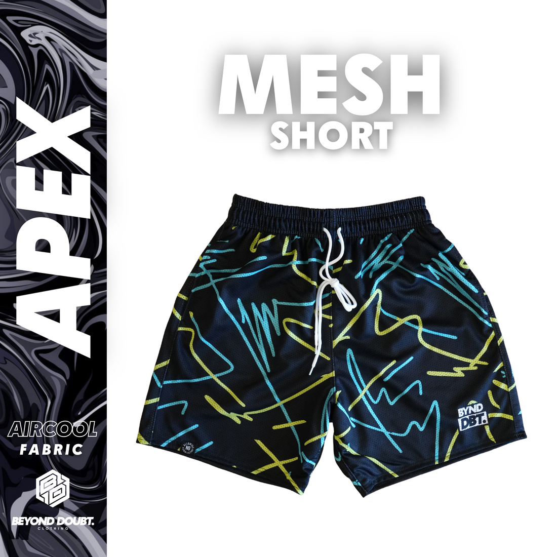 MESH SHORT - "APEX” Design AIRCOOL Fabric - BEYOND DOUBT CLOTHING