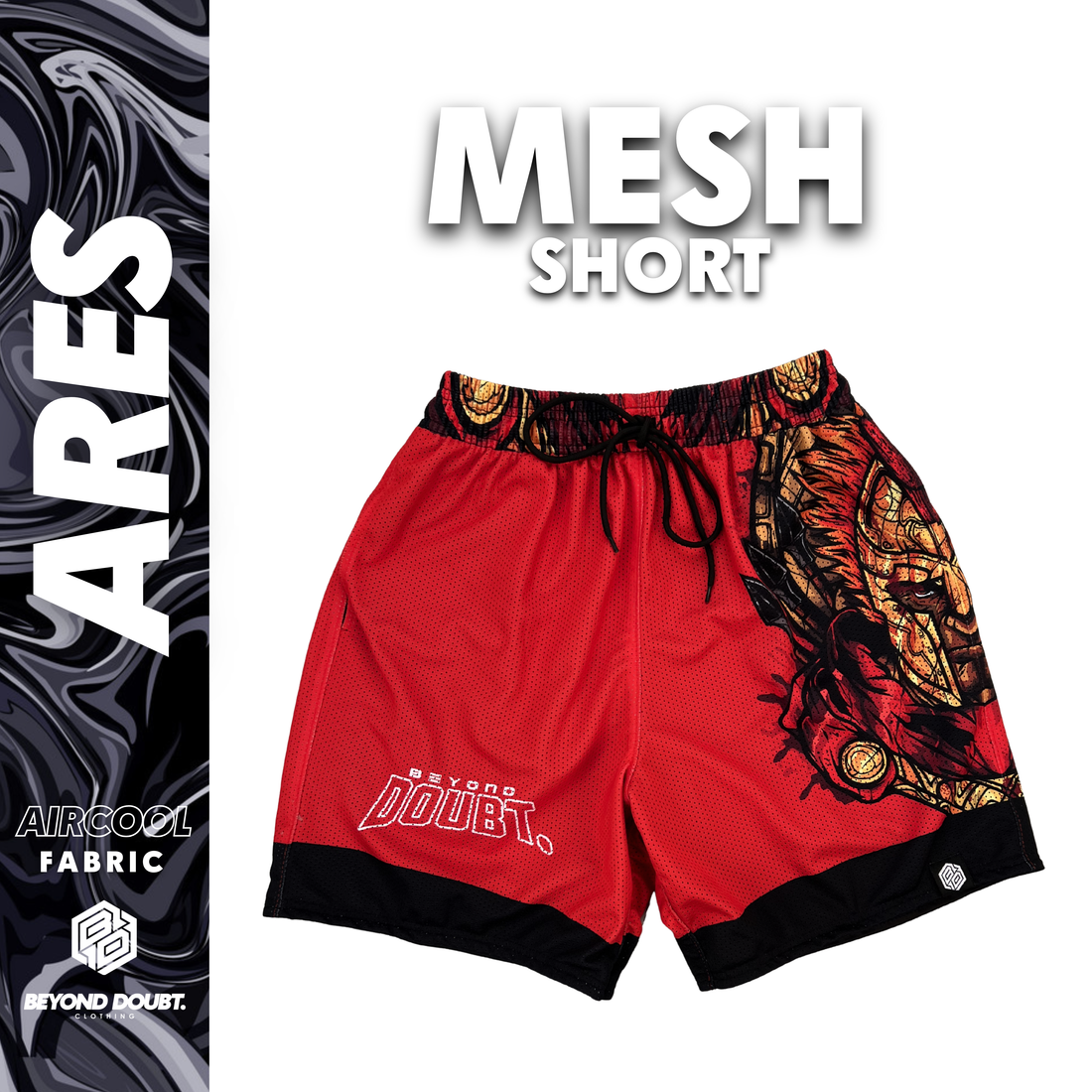 MESH SHORT - "ARES” Design AIRCOOL Fabric - BEYOND DOUBT CLOTHING