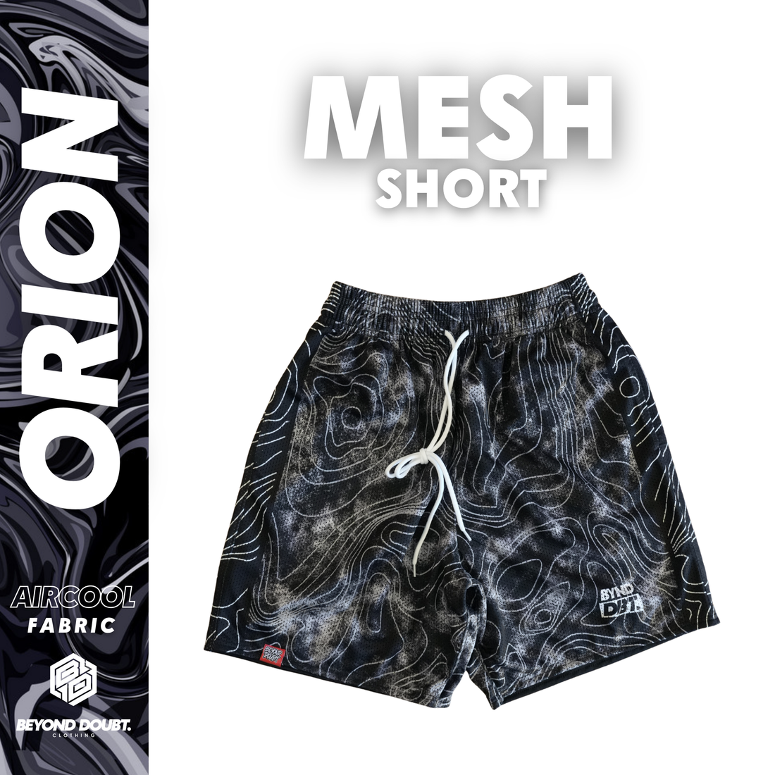 MESH SHORT - "ORION” Design AIRCOOL Fabric - BEYOND DOUBT CLOTHING